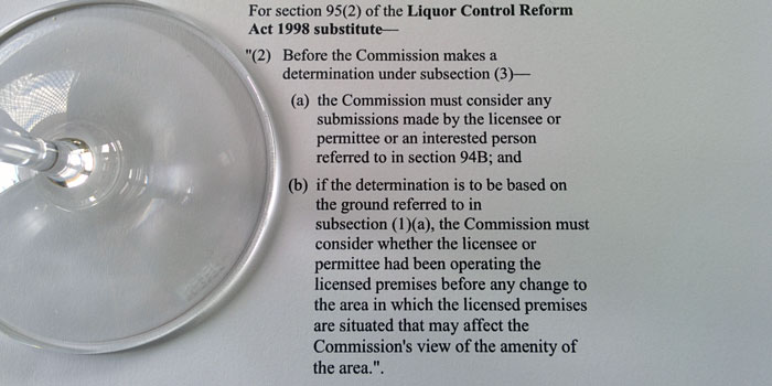 Agent of change principle to protect liquor licensees from new neighbours.
